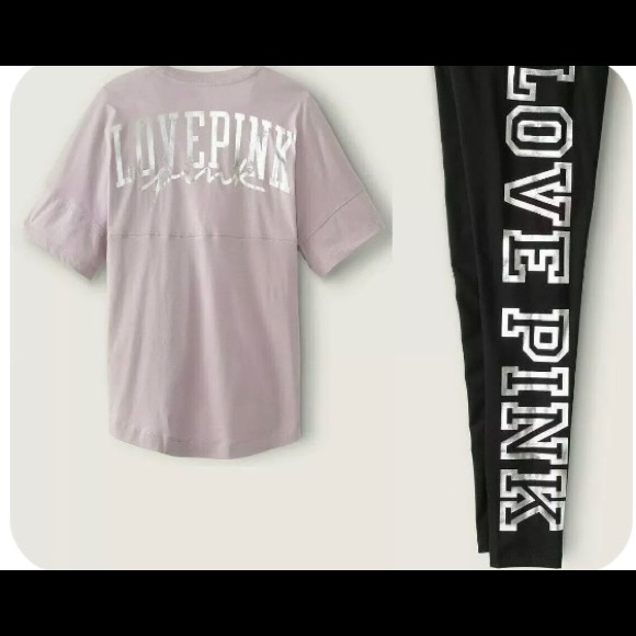 Victoria Secret Pink large XLarge Varsity Short
Sleeved Bling Tee Huge Back VS - Picture 6 of 11